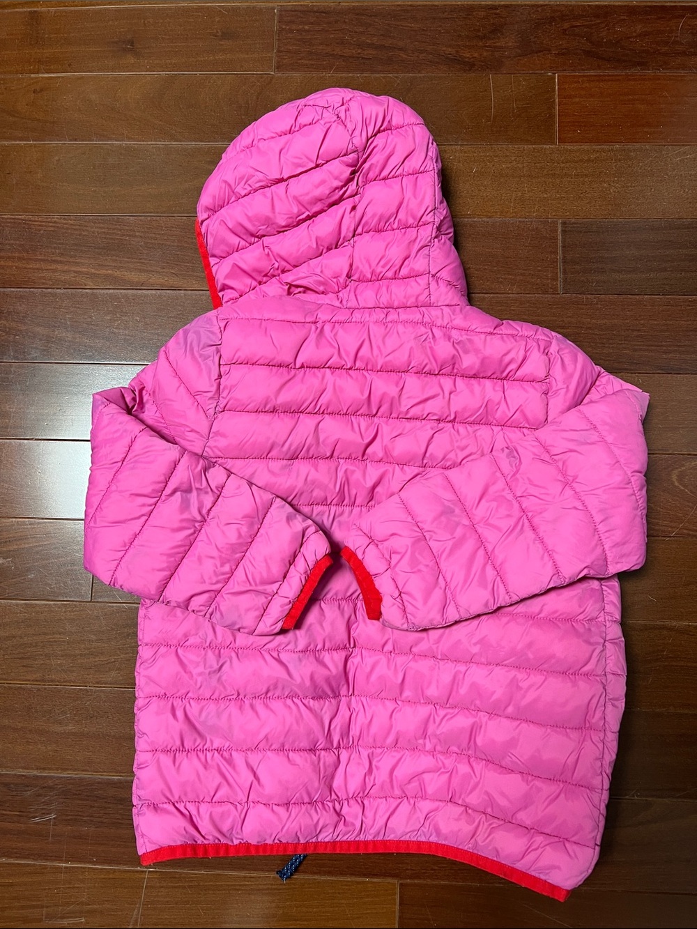 Mini Boden Kids Pack Away Jacket Pink Hooded Puffer - Picture 4 of 5